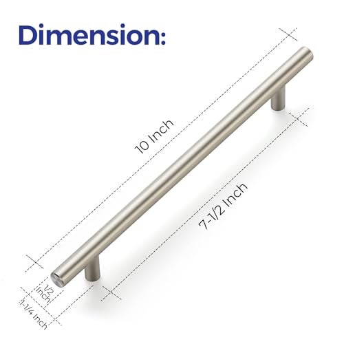 Ravinte 4 Pack 10 Inch Cabinet Handles Brushed Nickel Stainless Steel Cabinet Handles Kitchen Cupboard Pulls 7-1/2" Hole Center - Image 3