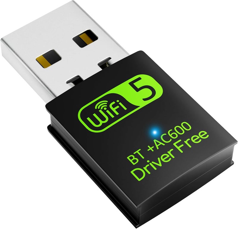 محول USB WiFi بلوتوث، 600 ميجابت في الثانية ثنائي النطاق 2.4/5 جيجاهرتز مستقبل شبكة لاسلكية خارجي، دونجل WiFi صغير للكمبيوتر الشخصي/اللاب توب/الكمبيوتر المكتبي - Image 1