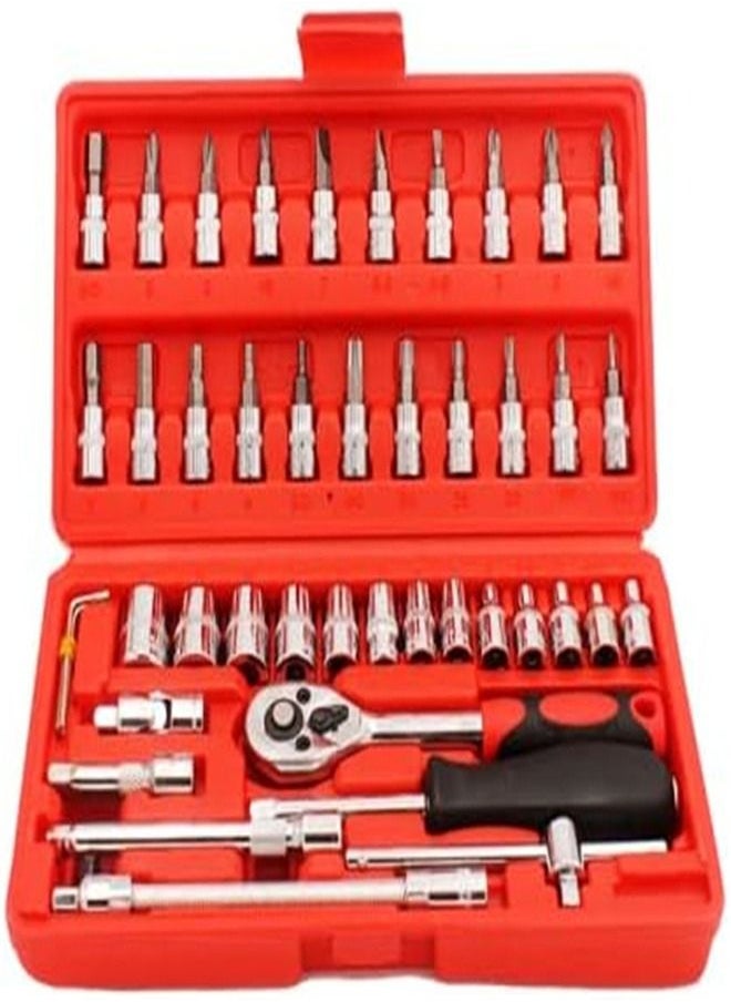 Goolsky Goolsky Torx Socket Sets, Drive Male Female Torx Bit Socket Set, Star Socket Set for Automotive Repair & Household-46 Pcs Ratchet set Mechanic Tools, Valentine's Day gifts for men  - Image 1
