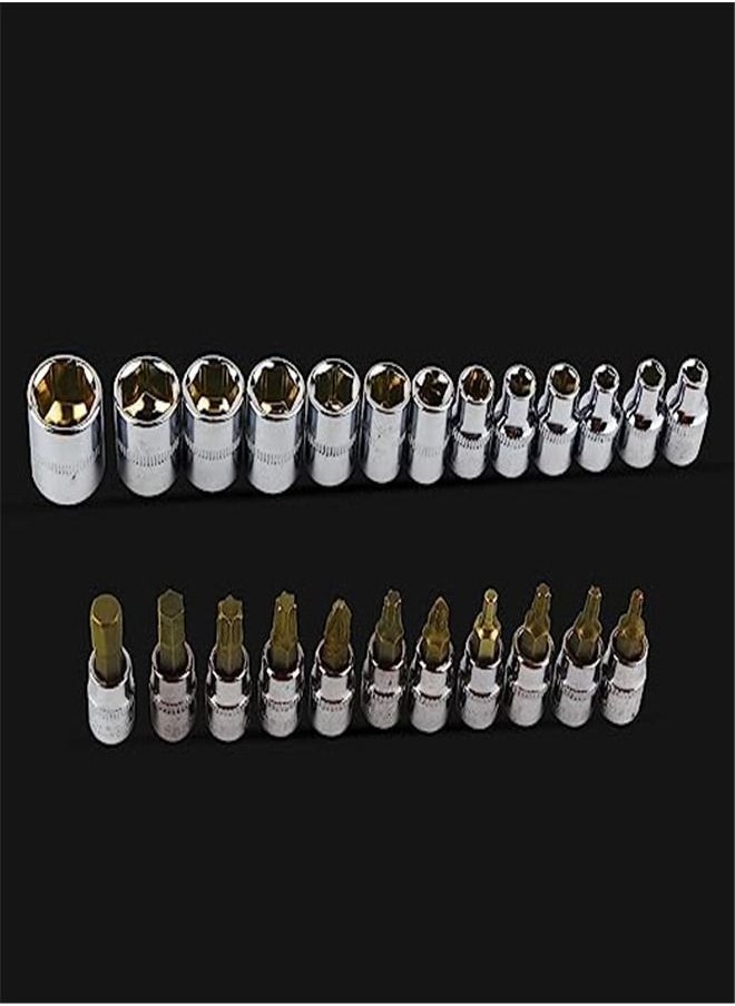 Goolsky Goolsky Torx Socket Sets, Drive Male Female Torx Bit Socket Set, Star Socket Set for Automotive Repair & Household-46 Pcs Ratchet set Mechanic Tools, Valentine's Day gifts for men  - Image 2