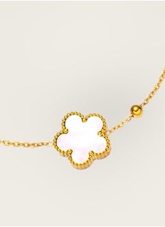 KAAF CREATIONS KaafCreations 18K Gold Plated Stainless Steel Flowers Bracelet for Women and Girls, 16+5 cm Length, Waterproof,Hypoallergenic,long lasting and does not tarnish.  - Image 3