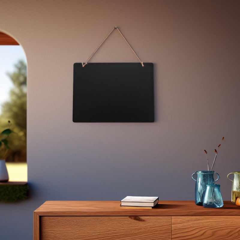 Dual Sided Chalkboard Hanging Message Boards 23x17cm Wooden Plaques Home Office Decor - Image 5