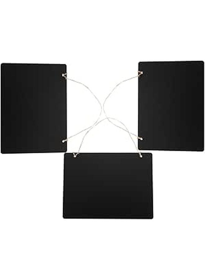 Dual Sided Chalkboard Hanging Message Boards 23x17cm Wooden Plaques Home Office Decor - Image 1
