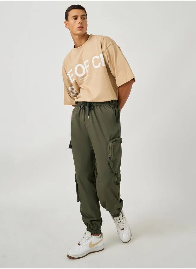 ستايلي Styli Solid Twill Utility Oversized Joggers with Zip Pocket