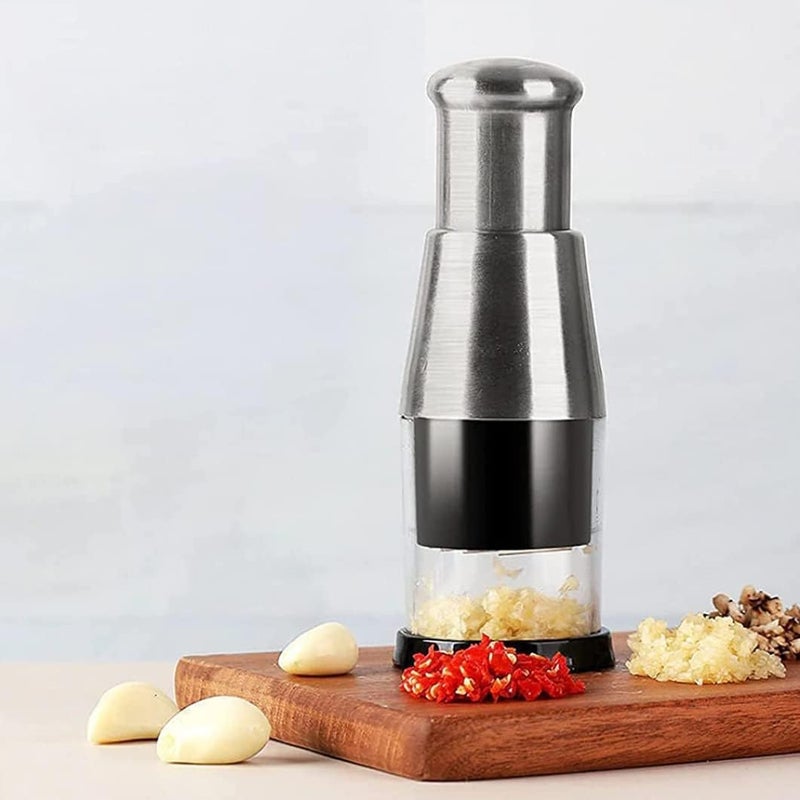 Suicune Manual Food Chopper Onion Chopper Hand for Vegetables Stainless Steel Onion Press Chopper Hand Vegetable Chopper for Veggies Onions Garlic Nuts Salads - Image 1