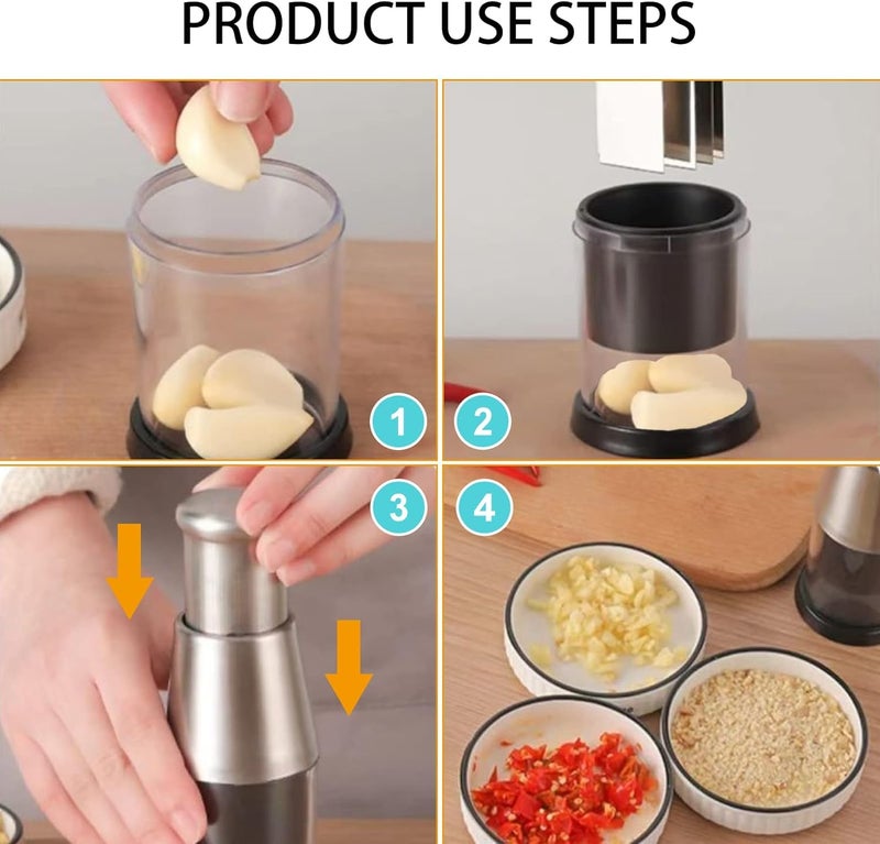 Suicune Manual Food Chopper Onion Chopper Hand for Vegetables Stainless Steel Onion Press Chopper Hand Vegetable Chopper for Veggies Onions Garlic Nuts Salads - Image 3