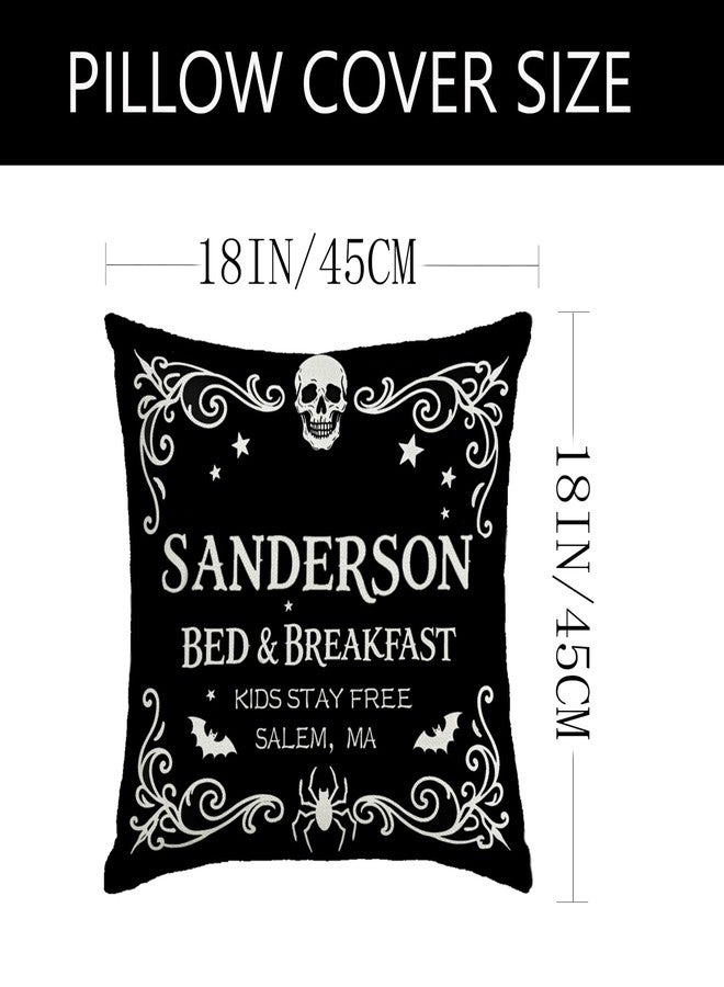 YOSICHY Halloween Decorations Pillow Covers 18x18 Inch,Set of 4 Vintage Halloween Decor Indoor Outdoor Throw Pillow Covers, Hocus Pocus Farmhouse Saying Linen Cushion Case for Home Sofa Couch Bedroom Chair - Image 3