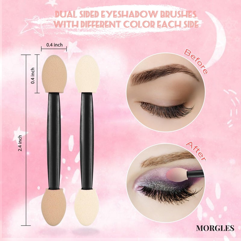 MORGLES Eyeshadow Applicators Double Sided, 50PCS Eyeshadow Brush 2.4 Inch Makeup Applicator Sticks for Women Girls, Black - Image 2