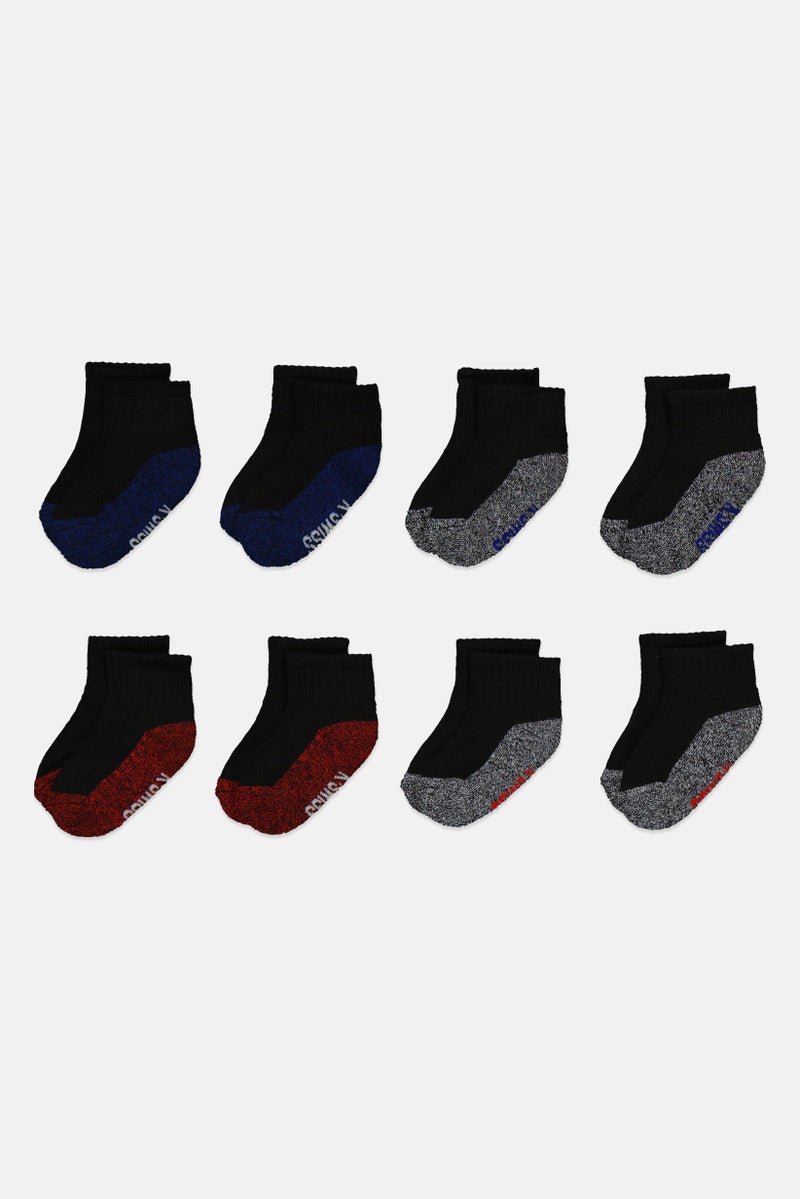 K-SWISS Toddlers Boy 8 Pairs Brand Logo Cushion Ankle Socks, Multicolor - Image 3
