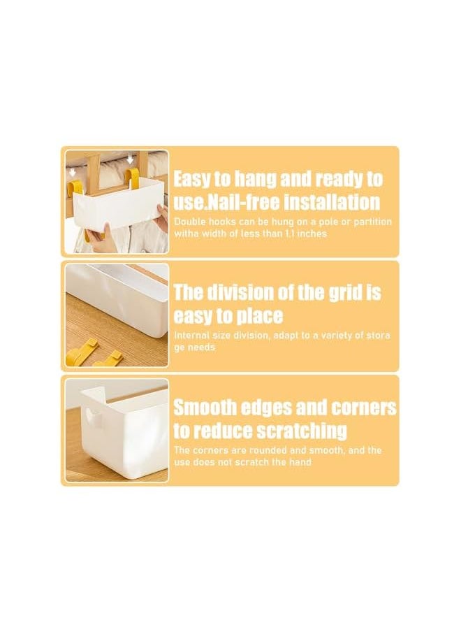 The Bros - Bedside Caddy, Hanging Storage Basket with Hooks,Remote Holder, Multi-function Organizer Caddy for Headboards Bunk Beds Hospital Bed Dorm Rooms - Image 1