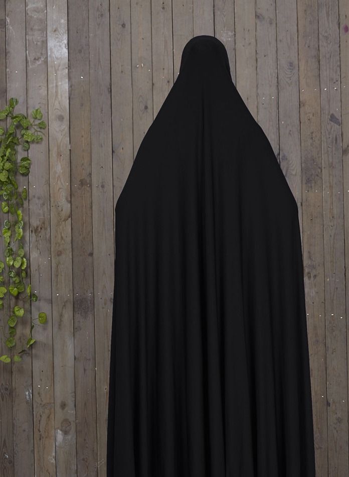 Loquat Long Sleeves Abaya With Hijab Black - Image 2