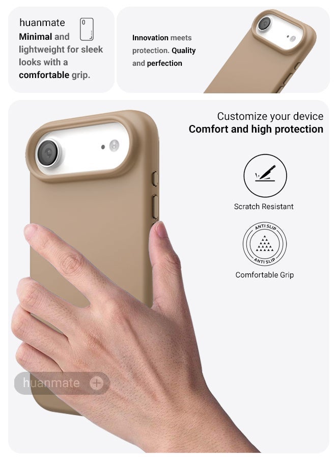 huanmate Apple iPhone Air Silicone Cover Light Brown - Premium 2.0mm TPU Silicon, Enhanced Camera Protection with Lens Shield, Shockproof & Water-Proof Cover for Apple iPhone Air - Image 3