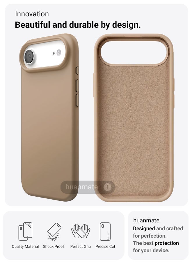 huanmate Apple iPhone Air Silicone Cover Light Brown - Premium 2.0mm TPU Silicon, Enhanced Camera Protection with Lens Shield, Shockproof & Water-Proof Cover for Apple iPhone Air - Image 2