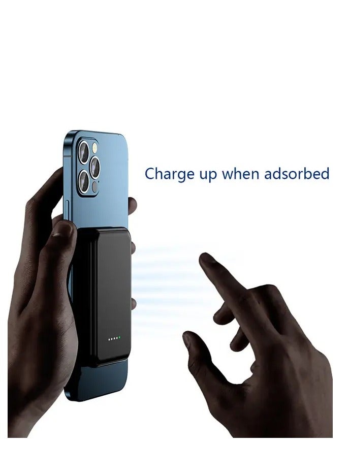 GULFLINK Fast Magnetic Portable Power Bank Charger For Apple iPhone 13/14/15 series 5000 mah Black  - Image 2