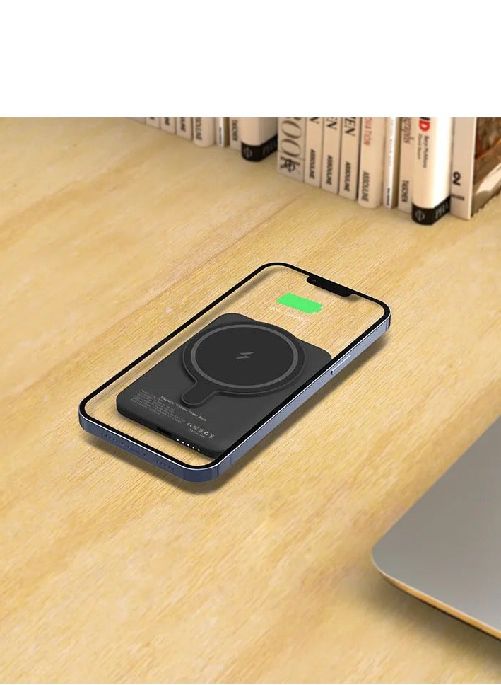 GULFLINK Fast Magnetic Portable Power Bank Charger For Apple iPhone 13/14/15 series 5000 mah Black  - Image 4