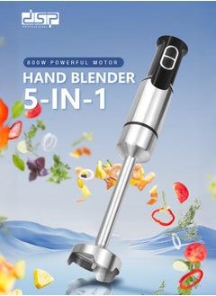 DSP 5 In 1 Hand Blender,5 Speed Electric Immersion Blender with Beaker, Chopper, Milk Frother, Whisker, Frother, for Baby Food,Soup, Sauce,KM1153  - Image 2