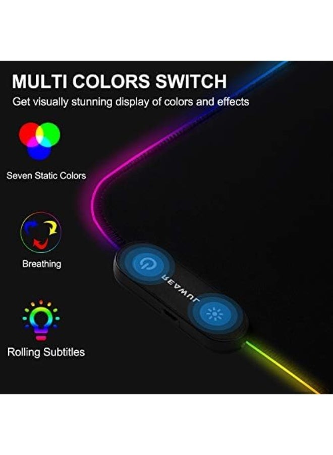 RGB Gaming Mouse Pad – Extra Large LED Extended Mouse Pad, Non-Slip Waterproof Gaming Mouse Mat for PC, Laptop & Mac, RGB Backlit Desk Mat for Keyboard & Mouse - Image 2
