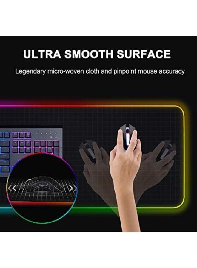RGB Gaming Mouse Pad – Extra Large LED Extended Mouse Pad, Non-Slip Waterproof Gaming Mouse Mat for PC, Laptop & Mac, RGB Backlit Desk Mat for Keyboard & Mouse - Image 5