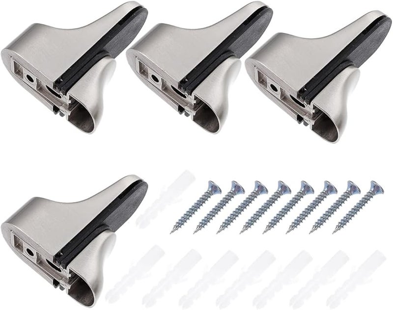 Tehaux Adjustable Floating Shelf Brackets 4pcs Glass Shelf Support Clips Wall Mounted - Image 1