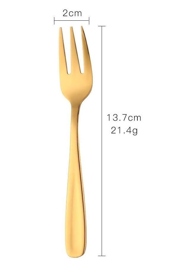 yongsheng Cocktail Forks, 18/10 Stainless Steel 3-tine Appetizers Desert Mini Salad Fruit Fork Sets of 8pcs , 5.5 Inch  - Image 2