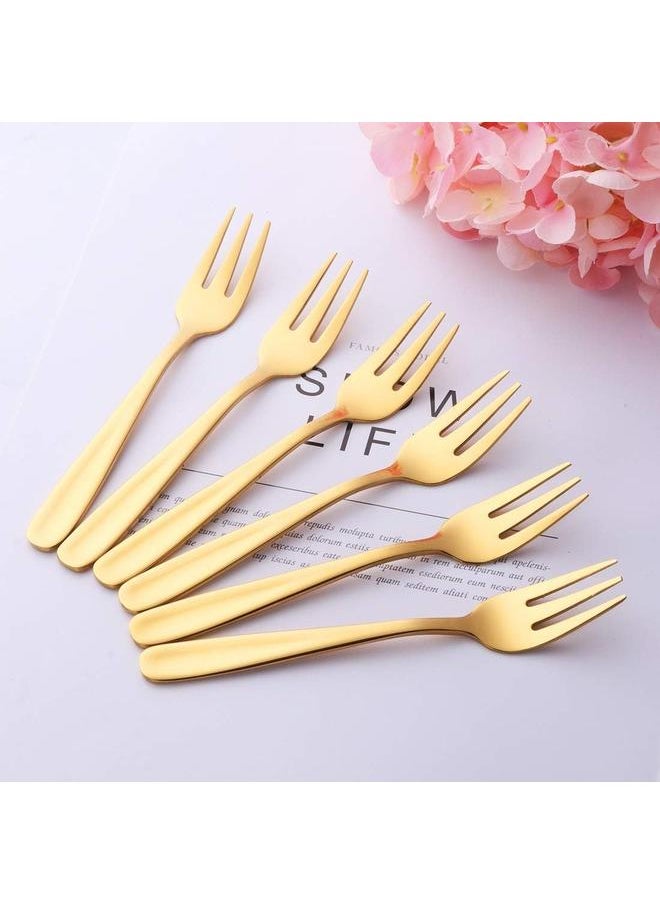 yongsheng Cocktail Forks, 18/10 Stainless Steel 3-tine Appetizers Desert Mini Salad Fruit Fork Sets of 8pcs , 5.5 Inch  - Image 3