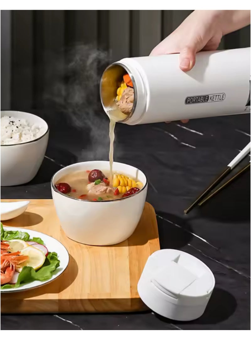 بورتابل غلاية  كهربائية محمولة صغيرة متعددة الاستخدامات مع تحكم ذكي بـ 4 درجات حرارة، ستانلس ستيل، إيقاف تلقائي - أبيض - Image 4