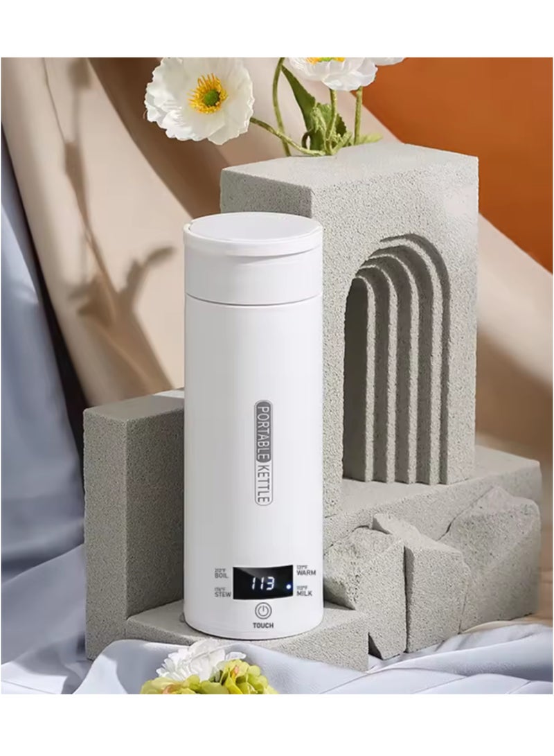 بورتابل غلاية  كهربائية محمولة صغيرة متعددة الاستخدامات مع تحكم ذكي بـ 4 درجات حرارة، ستانلس ستيل، إيقاف تلقائي - أبيض - Image 2