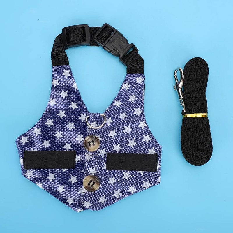 Adjustable Pet Harness Vest, Breathable Chest Strap Leash for Small Pets, Stars Dress S - Soft Cotton Cloth, Durable Comfort, Ideal for Rabbits and Hamsters (Star Dress S) - Image 5