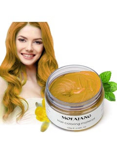 MOFAJANG Hair Wax Dye Styling Cream Mud Natural Hairstyle Color Pomade Washable Temporary Gold 