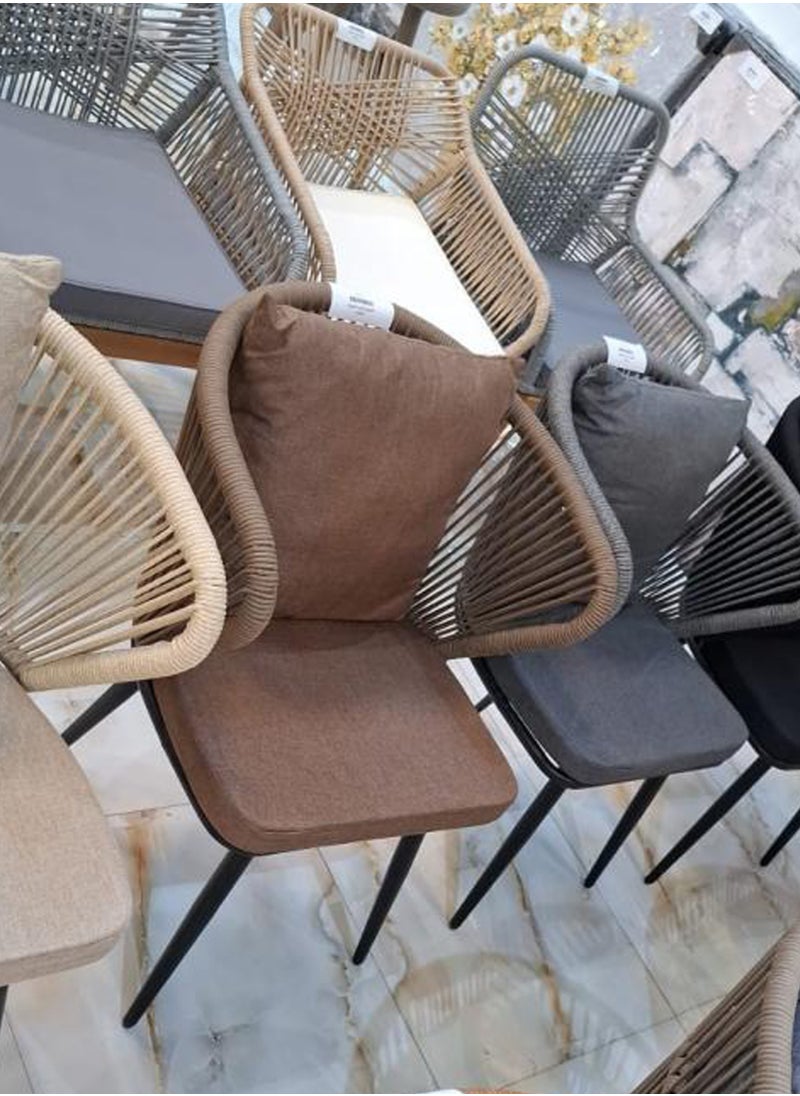 Generic - 2-PieceSet of 2 Pieces Patio Rattan Garden Chairs, Dining Chairs, Outdoor Seating for Backyard, Poolside, Balcony Garden Dining Set Garden Furniture Balcony Set - Image 1