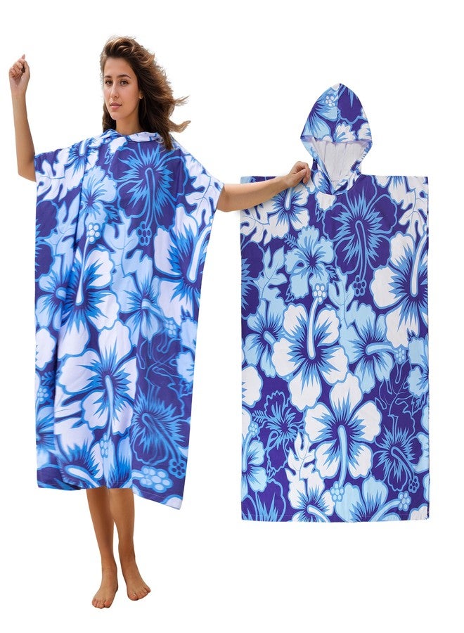 Tirrinia Surf Poncho Changing Towel, Lightweight Surf Hooded Beach Towel Quick Dry, Towel Hoodie for Surfing Swimming Diving Men Women Teens Gift Plum Blossom - Image 1