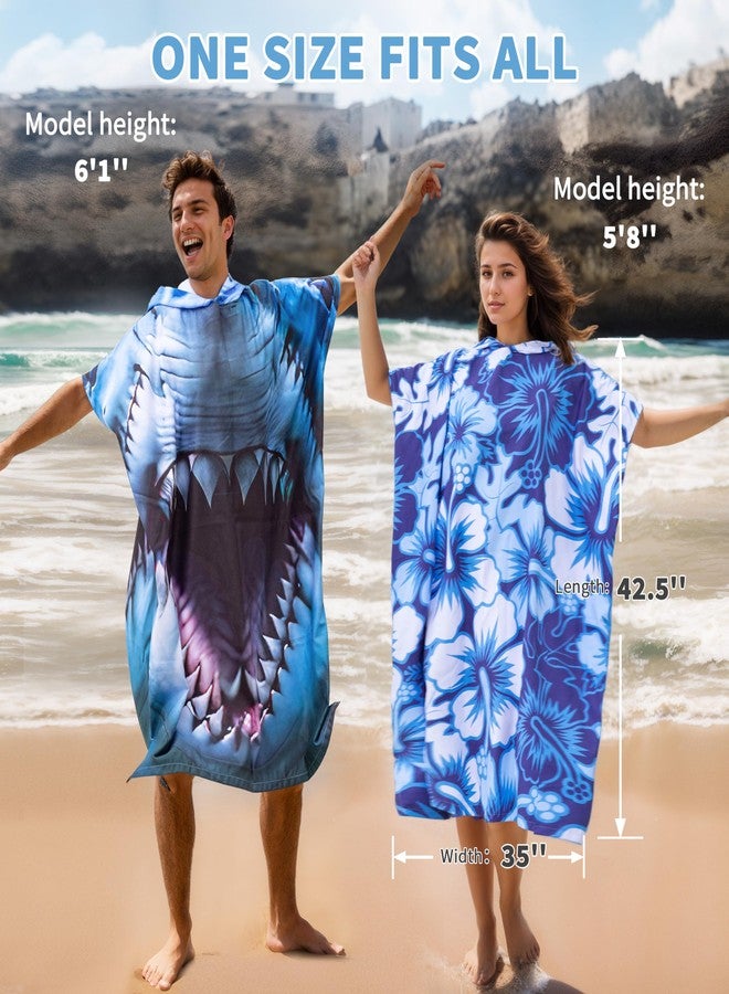Tirrinia Surf Poncho Changing Towel, Lightweight Surf Hooded Beach Towel Quick Dry, Towel Hoodie for Surfing Swimming Diving Men Women Teens Gift Plum Blossom - Image 3