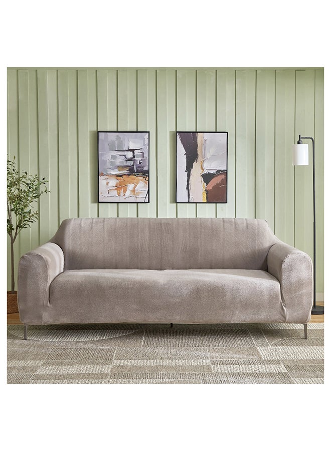 Home Box Veloura Velveteen 3-Seater Sofa Cover 225 cm  - Image 2