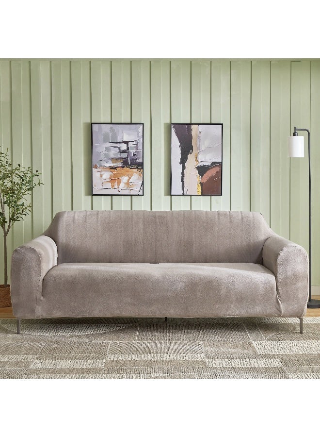 Home Box Veloura Velveteen 3-Seater Sofa Cover 225 cm - Image 2