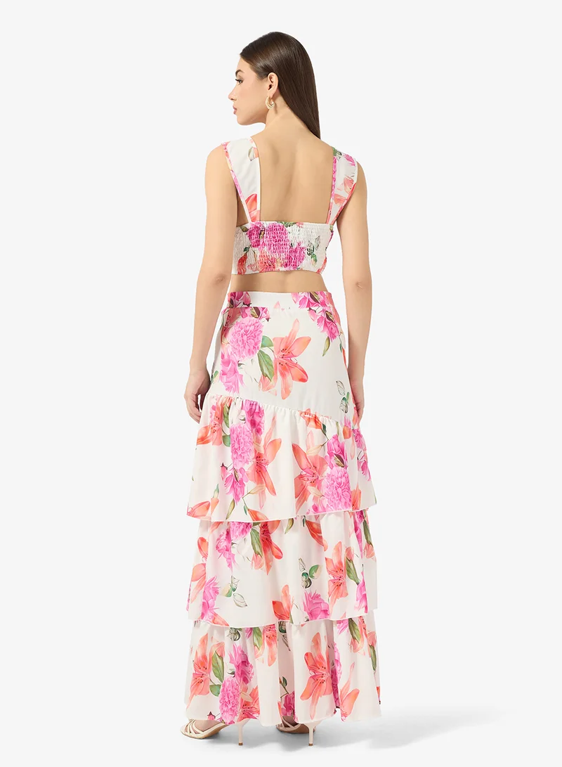 ايلا Floral Print Top & Skirt Set