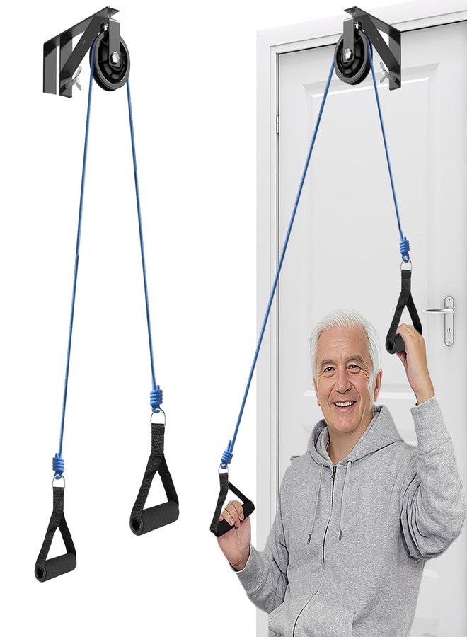 BTKASN Shoulder Pulley for Physical Therapy & Rehab, Over The Door Pulley System with Metal Bracket, Over Door Exercise Pulley for Injury Rehab Recovery Stretching - Image 1