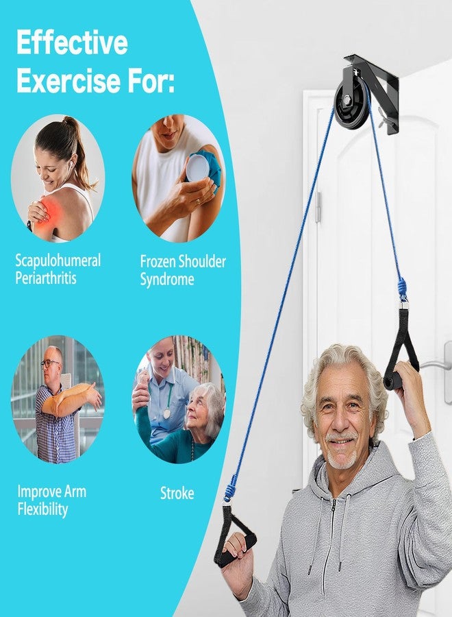 BTKASN Shoulder Pulley for Physical Therapy & Rehab, Over The Door Pulley System with Metal Bracket, Over Door Exercise Pulley for Injury Rehab Recovery Stretching - Image 3