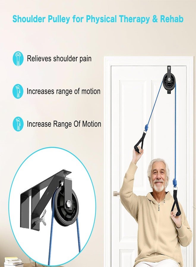 BTKASN Shoulder Pulley for Physical Therapy & Rehab, Over The Door Pulley System with Metal Bracket, Over Door Exercise Pulley for Injury Rehab Recovery Stretching - Image 2