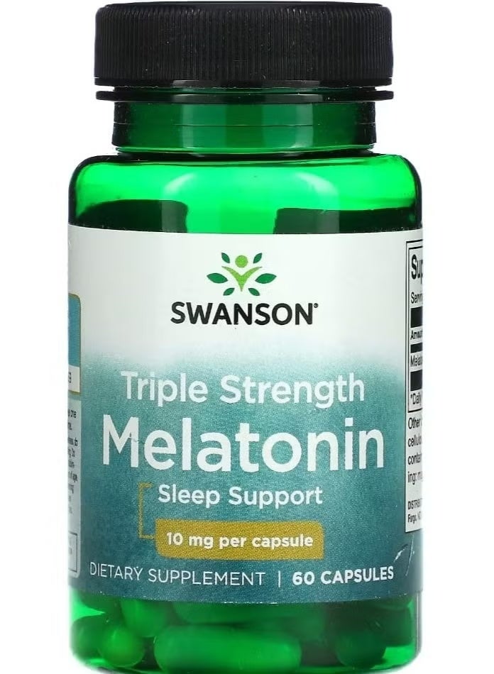 SWANSON Triple Strength Melatonin 10 mg Dietary Supplement 60 Capsules - Image 1