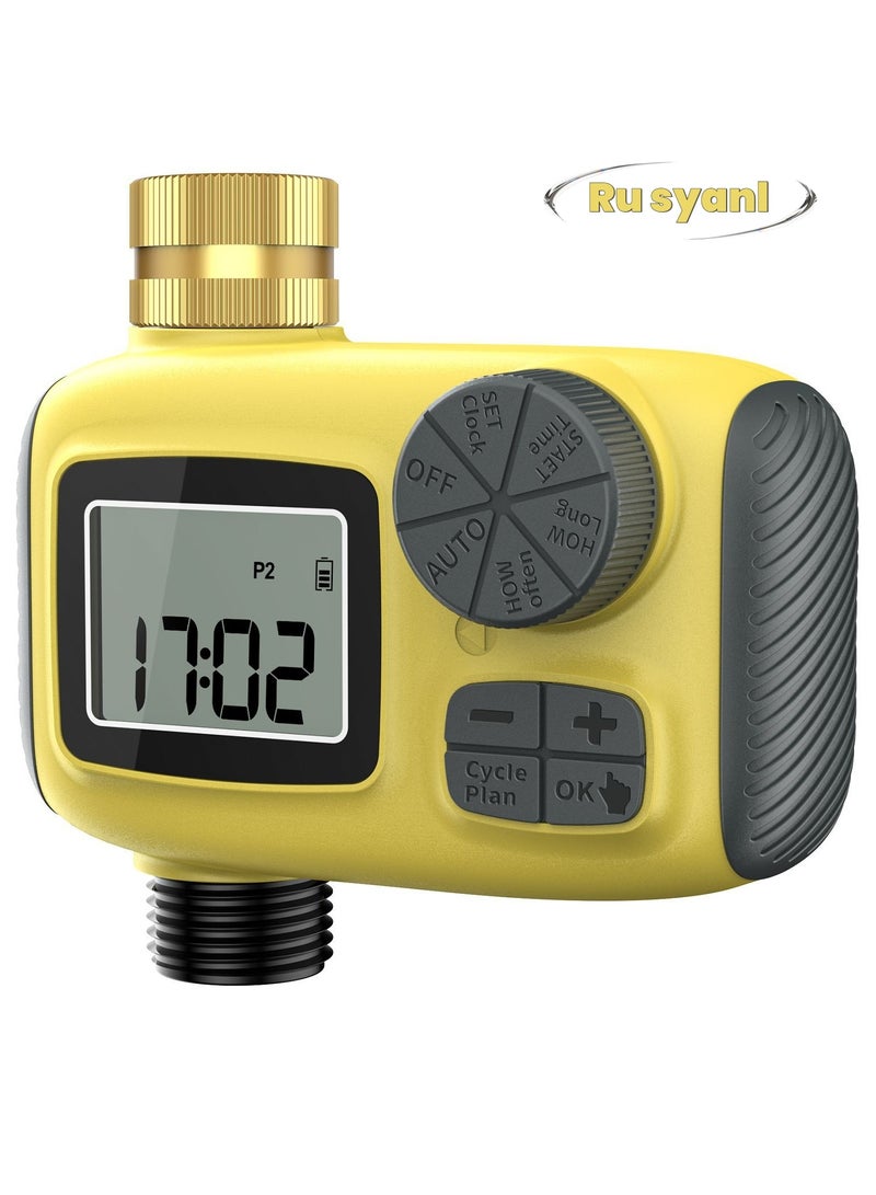 Ru syanl Sprinkler Timer for Outdoor - Brass Inlet Release Water Timer for Garden Irrigation Hose Timers with Rain Delay and Manual Irrigation for Garden Lawn Yard Watering System  - Image 1