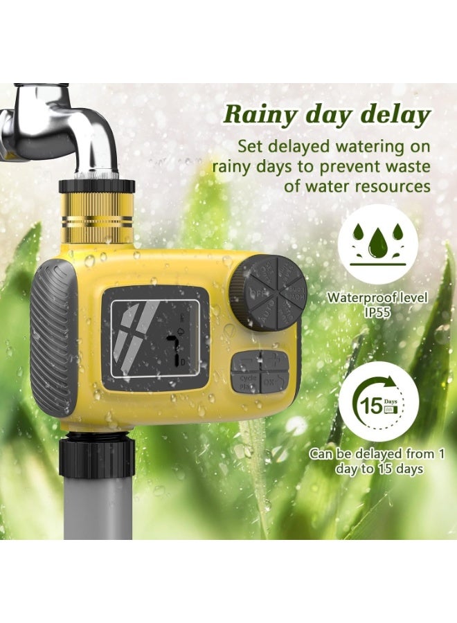 Ru syanl Sprinkler Timer for Outdoor - Brass Inlet Release Water Timer for Garden Irrigation Hose Timers with Rain Delay and Manual Irrigation for Garden Lawn Yard Watering System  - Image 4