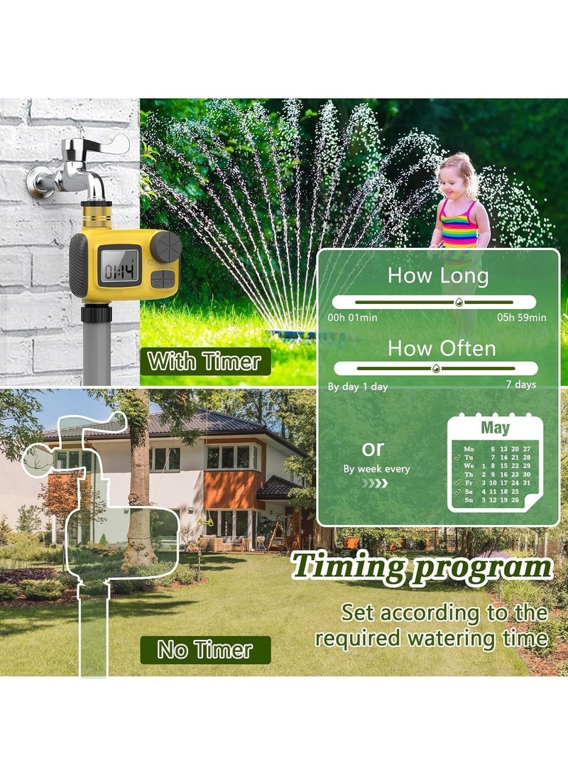 Ru syanl Sprinkler Timer for Outdoor - Brass Inlet Release Water Timer for Garden Irrigation Hose Timers with Rain Delay and Manual Irrigation for Garden Lawn Yard Watering System  - Image 3