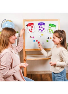 Simply magic Tic Color Sorting Set - Magnetic Shapes & Color Sorting Toys For Toddlers 1-3, Shapes & Color Sorting Magnets For Fridge, Whiteboard, Color Recognition Magnetic Sorting Set - Simply Magic  - Image 5