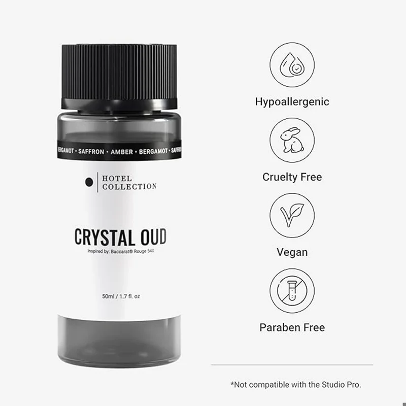 Hotel Collection  Crystal Oud Fragrance Oil Blend - Hotel Inspired for Luxury Essential Oil Diffusers - Aromatherapy Scent Diffuser Oil - Bergamot, Sweet Berry, and Oakmoss - 50 mL, 1.7 fl oz  | Best Price UAE