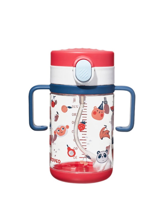 Rikang Learning Cup, Children's Water Cup With Handle And Straw, Baby Water Cup, 240ml, B1061 Red - Image 2