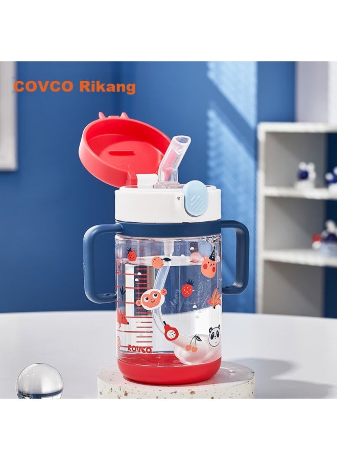 Rikang Learning Cup, Children's Water Cup With Handle And Straw, Baby Water Cup, 240ml, B1061 Red - Image 1