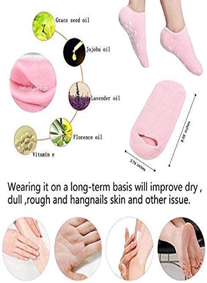 Selemi Silicon Socks Heel For Crack (1 Pair) Spa Gel Socks For Women & Men, With Moisturizing Natural Oil & Vitamin E Repair Dry Cracked (Spa Gel Socks) (Blue Or Pink) - Image 4