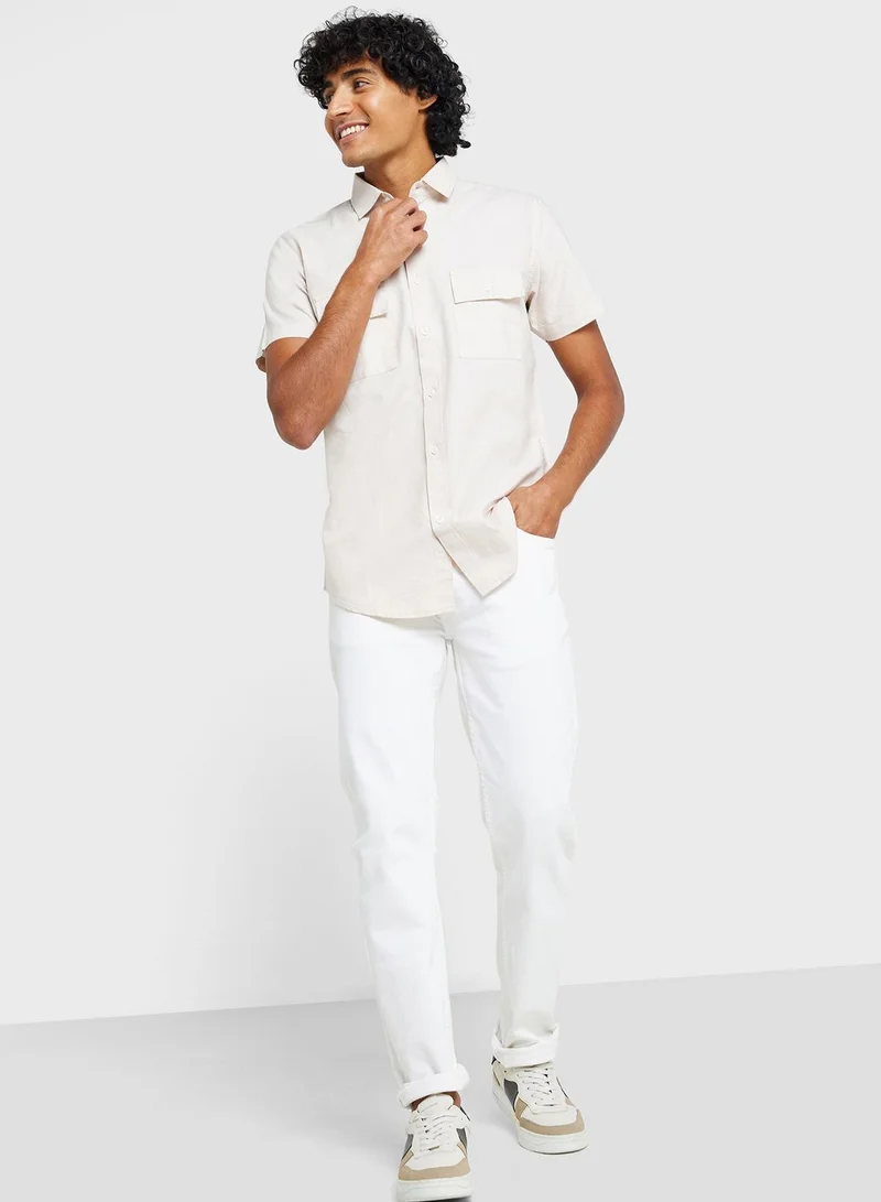 Seventy Five Men Classic Slim Fit Opaque Pure Cotton Casual Shirt