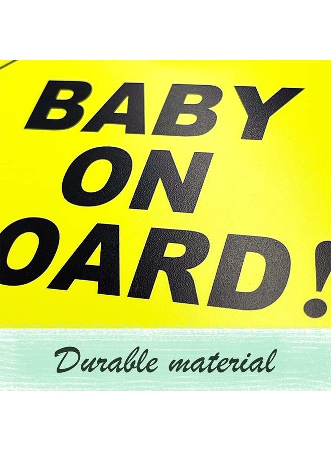 Auconda 2PCS Baby On Board Signs with Suction Cups, 5"x5" Reusable Baby Safety Warning Decal for Car Windows - Image 5
