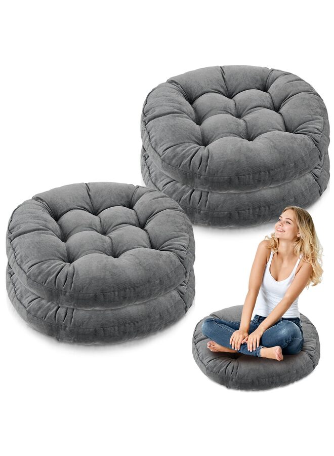 4 PCS Floor Pillow Cushions 22 x 22 Inch Round Large Meditation Floor Pillow for Classroom Adult Meditation Picnic Party Cushion for Seating Gift Christmas - Image 1